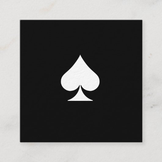 贅沢な優れたスペードの名刺の黒 スクエア名刺 (正面)