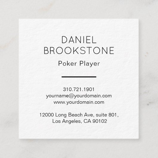 贅沢な優れたスペードの名刺の黒 スクエア名刺 (裏面)