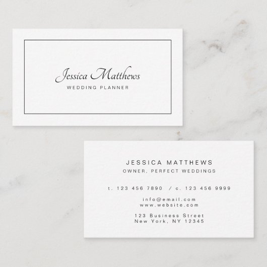 贅沢な原稿のエレガントでミニマルでモダンなプロフェッショナル 名刺 (正面/裏面)