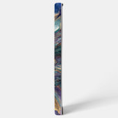 贅沢な大理石のSamsungケース - 青紫金抽象画 Samsung Galaxyケース (左側面)