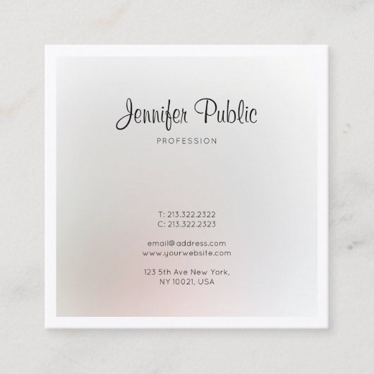 贅沢な専門のエレガントで粋でモダンな平野 スクエア名刺 (正面)