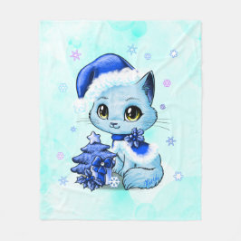 贅沢な手描きの猫の芸術のフリースブランケット媒体 フリースブランケット