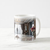 贅沢な沈黙のスイートルームで繰り広げられる金色の心痛マグ コーヒーマグカップ (正面右)