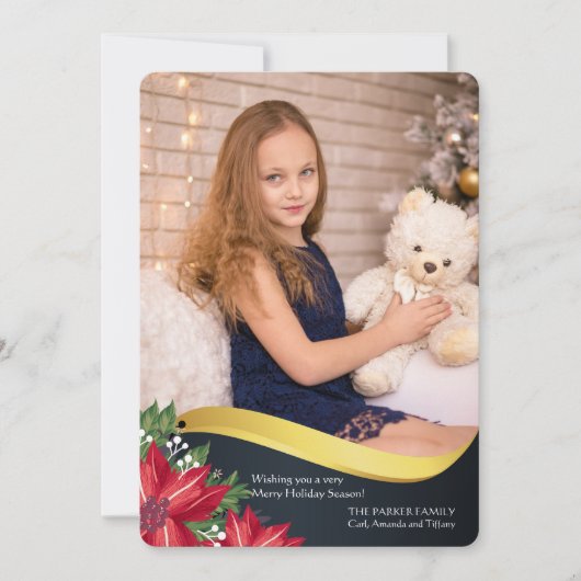 贅沢な波の写真の休日カード シーズンカード (正面)