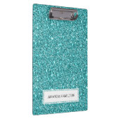 贅沢な淡いブルーのグリッターはあなたの名前を加えます クリップボード (右)