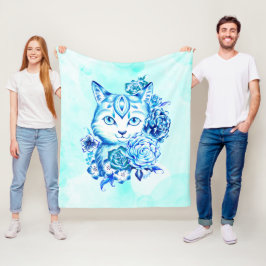 贅沢な猫の芸術のバターのようで柔らかいフリースブランケット媒体 フリースブランケット