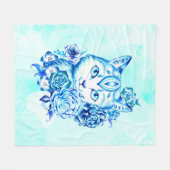 贅沢な猫の芸術のバターのようで柔らかいフリースブランケット媒体 フリースブランケット (正面(横))