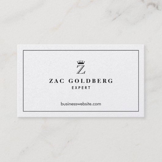 贅沢な王冠のモノグラム 名刺 (正面)