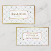 贅沢な白を計画するエレガントなイベント及び金ゴールド 名刺 (正面/裏面)