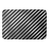 贅沢な白黒バスマストライプのット バスマット (正面)