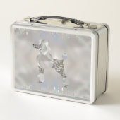 贅沢な真珠およびアワビのプードル メタルランチボックス (裏面)