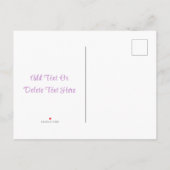 贅沢な紫とラベンダーの藤が日付を保存 案内ポストカード (裏面)