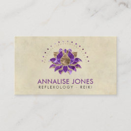 贅沢な紫色のアメジストおよび金ゴールドのはす 名刺