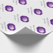 贅沢な紫色の宝石用原石のカスタムなクリスマスの休日 ラッピングペーパー (角)