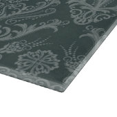 贅沢な緑の花のダマスク織の壁紙 カッティングボード (角)