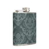 贅沢な緑の花のダマスク織の壁紙 フラスク (右)