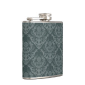 贅沢な緑の花のダマスク織の壁紙 フラスク (右)