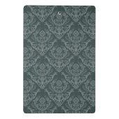 贅沢な緑の花のダマスク織の壁紙 ミニクリップボード (裏面)