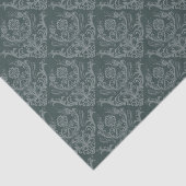 贅沢な緑の花のダマスク織の壁紙 薄葉紙 (詳細)