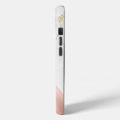 贅沢な聖書 ピンクサテン ゴールド大理石 クロス Case-Mate iPhoneケース (裏面 / 左)