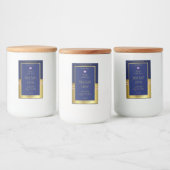 贅沢な製品パッケージ・ラベルの青と金ゴールド フードラベル (ボトル)