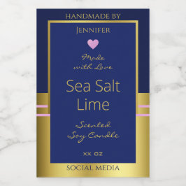 贅沢な製品パッケージ・ラベルの青と金ゴールド フードラベル