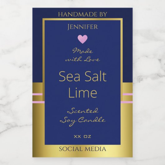 贅沢な製品パッケージ・ラベルの青と金ゴールド フードラベル (シングルラベル)