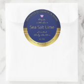 贅沢な製品パッケージ・ラベルの青と金ゴールド ラウンドシール (バッグ)