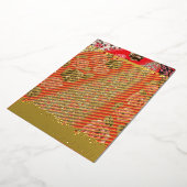 贅沢な赤い花の華麗さを持つホイルホリデーカード 箔シーズンカード (回転した状態)