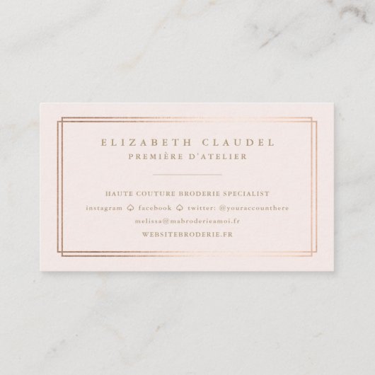 贅沢な赤面ののどのばら色の金ゴールドホイルはエレガントな弓に点を打ちます 名刺 (裏面)