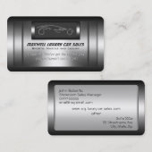 贅沢な車の販売-フェイクな金属、sportscar銀 名刺 (正面/裏面)