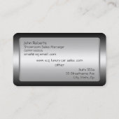 贅沢な車の販売-フェイクな金属、sportscar銀 名刺 (裏面)