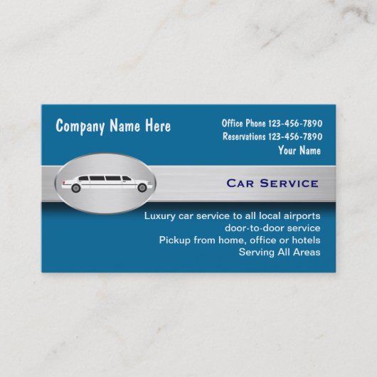 贅沢な車サービスタクシーの名刺 名刺 (正面)