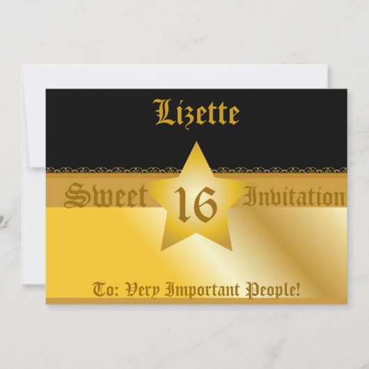 贅沢な郵便Sweet sixteenの招待状! - Cust. セーブザデート (正面)