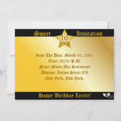 贅沢な郵便Sweet sixteenの招待状! - Cust. セーブザデート (裏面)