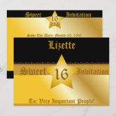 贅沢な郵便Sweet sixteenの招待状! - Cust. セーブザデート (正面/裏面)