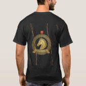 贅沢な金の馬 2026年 高級黒Tシャツ Tシャツ (裏面)