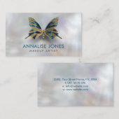 贅沢な金ゴールドおよびアワビは真珠の蝶を殻から取り出します 名刺 (正面/裏面)