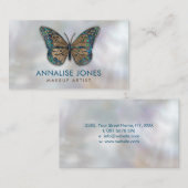 贅沢な金ゴールドおよびアワビは真珠の蝶を殻から取り出します 名刺 (正面/裏面)