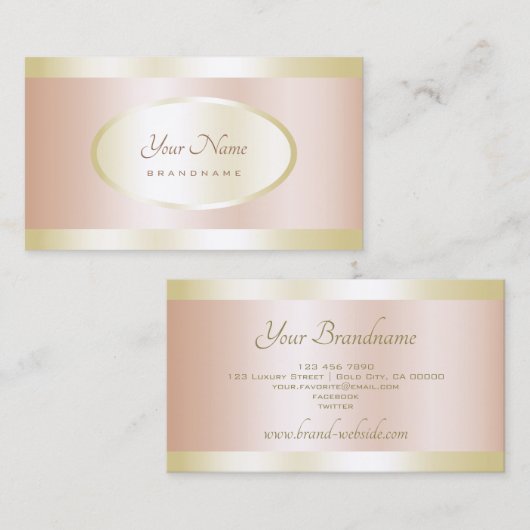 贅沢な金ゴールドとバラ金ゴールド効果プロフェッショナル 名刺 (正面/裏面)