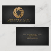 贅沢な金ゴールドのカメラシャッターカメラマン 名刺 (正面/裏面)