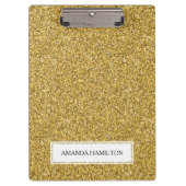 贅沢な金ゴールドのグリッターはあなたの名前を加えます クリップボード (正面)
