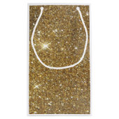 贅沢な金ゴールドのグリッター-印書イメージ スモールペーパーバッグ (裏面)