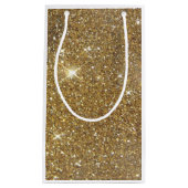 贅沢な金ゴールドのグリッター-印書イメージ スモールペーパーバッグ (正面)