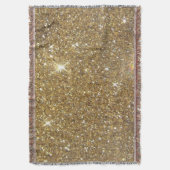 贅沢な金ゴールドのグリッター-印書イメージ スローブランケット (正面縦)