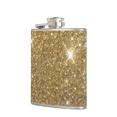 贅沢な金ゴールドのグリッター-印書イメージ フラスク (左)
