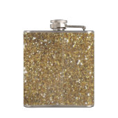 贅沢な金ゴールドのグリッター-印書イメージ フラスク (裏面)