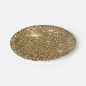 贅沢な金ゴールドのグリッター-印書イメージ ペーパープレート (アングル)