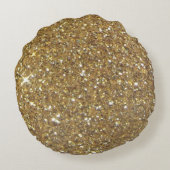 贅沢な金ゴールドのグリッター-印書イメージ ラウンドクッション (裏面)