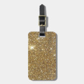 贅沢な金ゴールドのグリッター-印書イメージ ラゲッジタグ (正面縦)